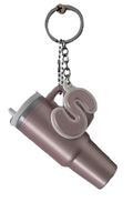 Mini Tumbler Cup Keychain – 3D Printed Insulated Cup Bag Charm with Letter Charm