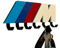 German Motorsport Tricolor Key Holder – 3D Printed Wall Mount with 5 Hooks