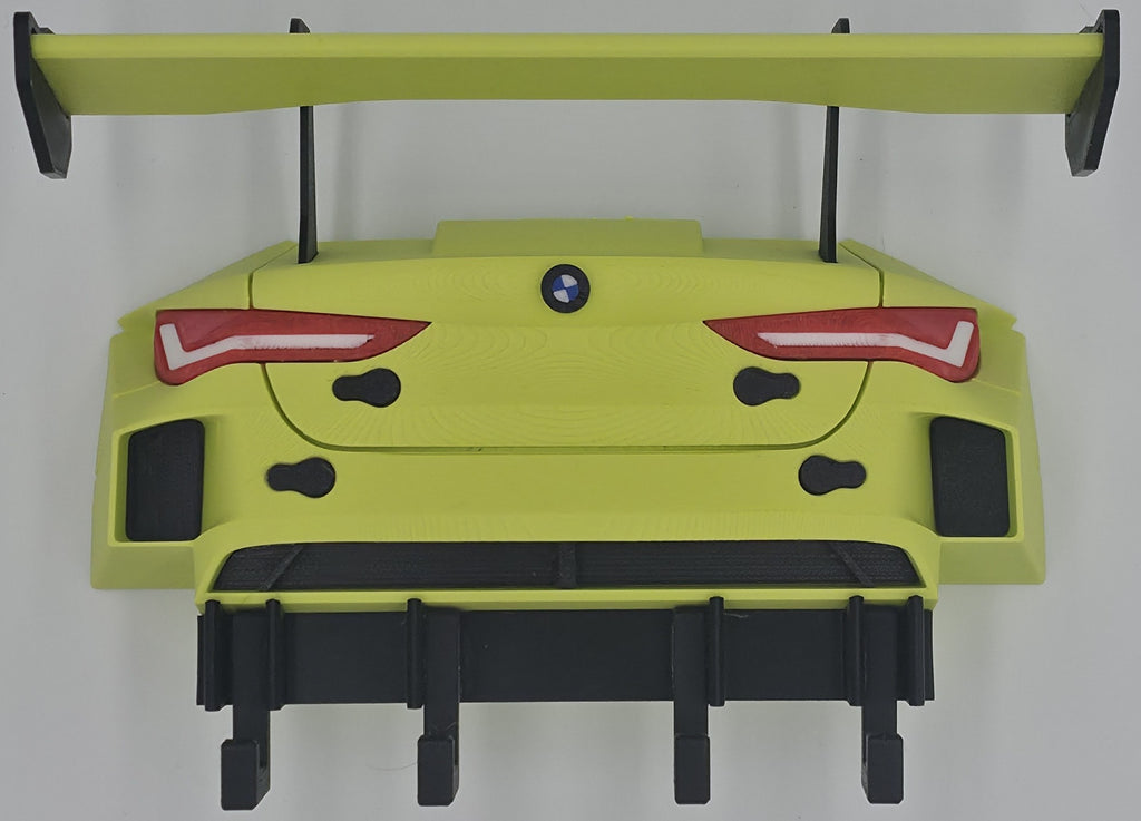 German Sports Coupe Key Holder Rear View – 3D Printed Wall Mount with 5 Hooks