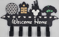 Theme Park Skyline Key Holder – 3D Printed Wall Mount with 6 Hooks, Welcome Home Design