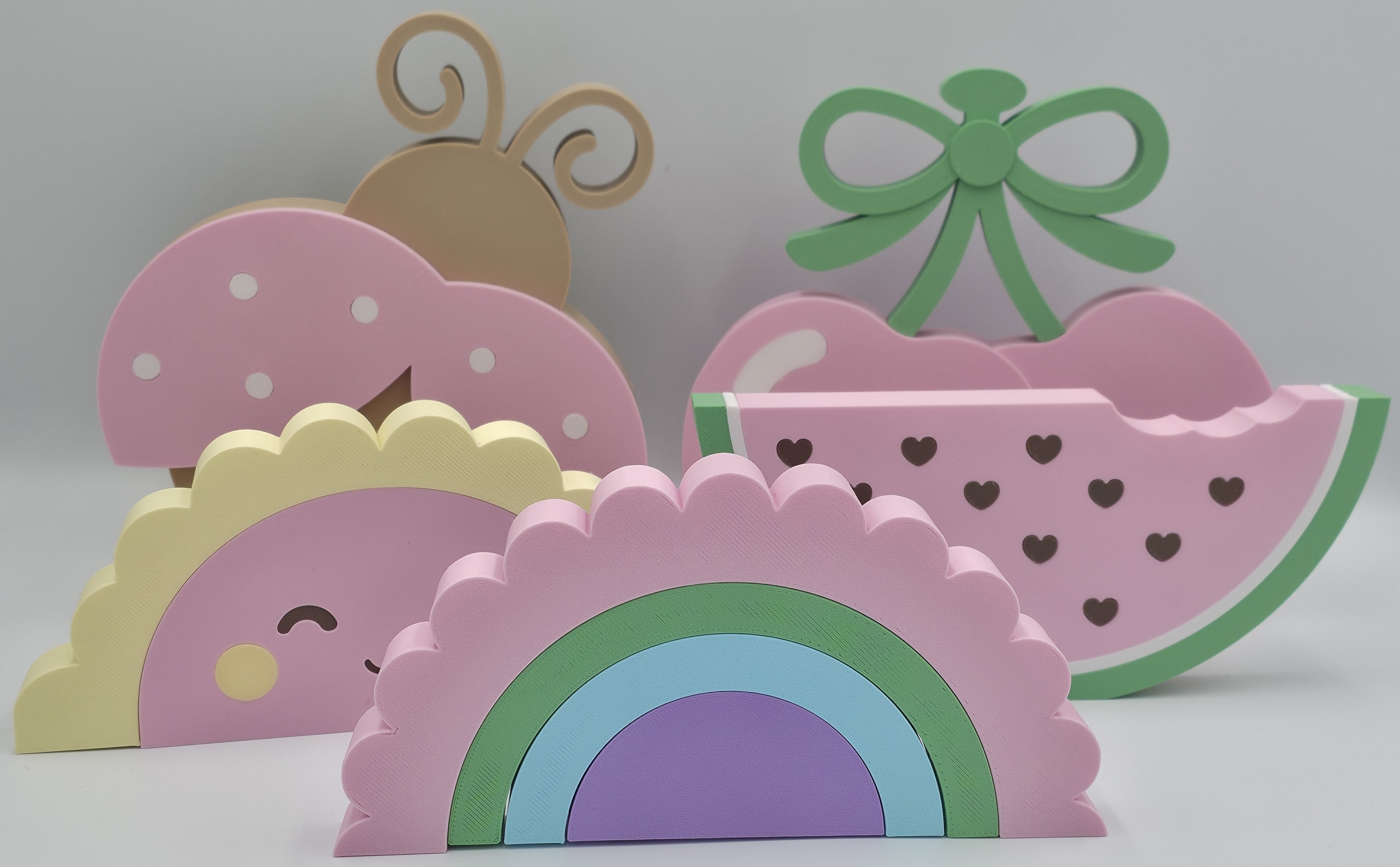 Pastel Nursery Decor Set 5-Piece – 3D Printed