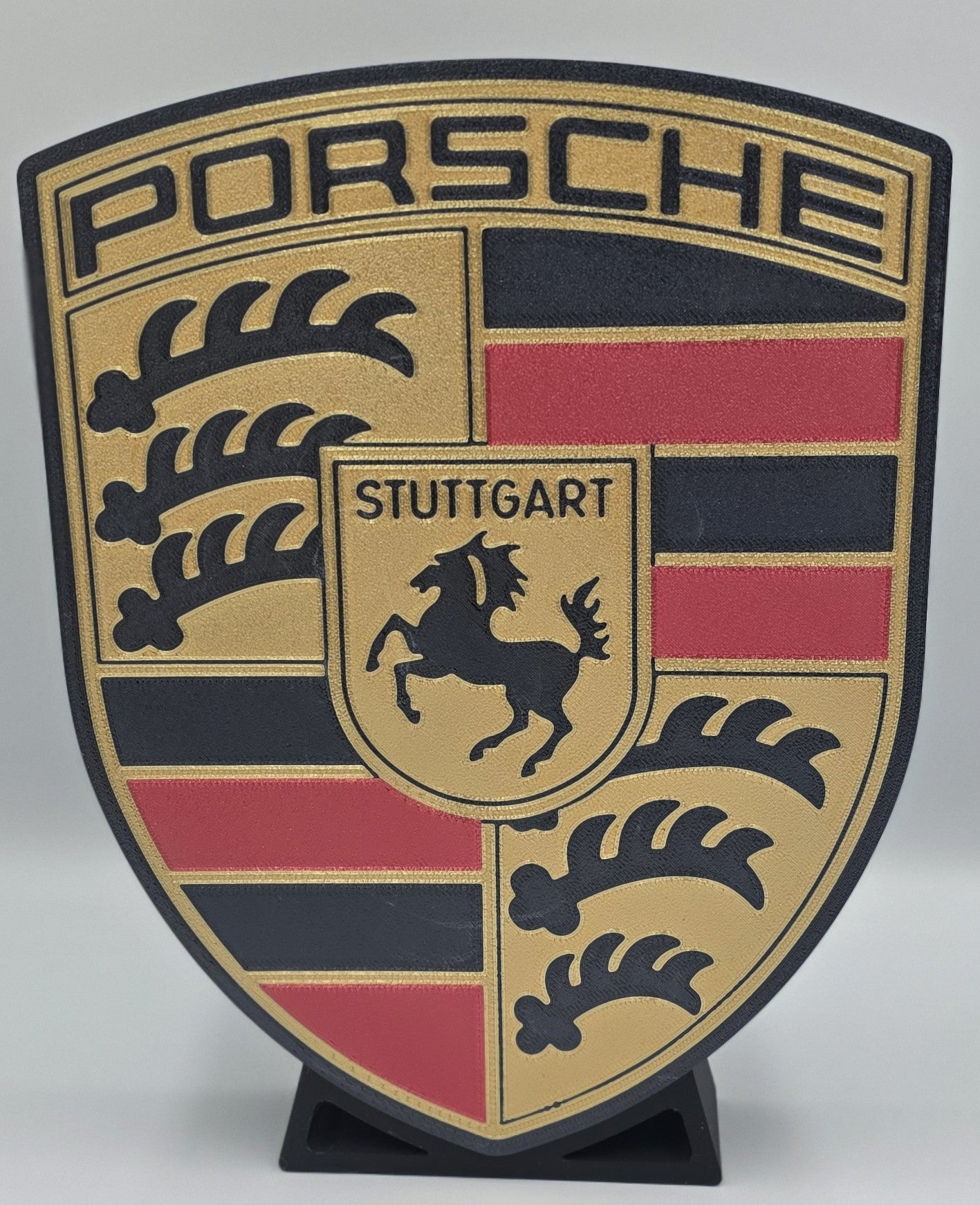 Porsche Crest LED Night Light with Remote Control | Color-Changing Illuminated Automotive Decor Lamp | Desk, Shelf & Garage Display