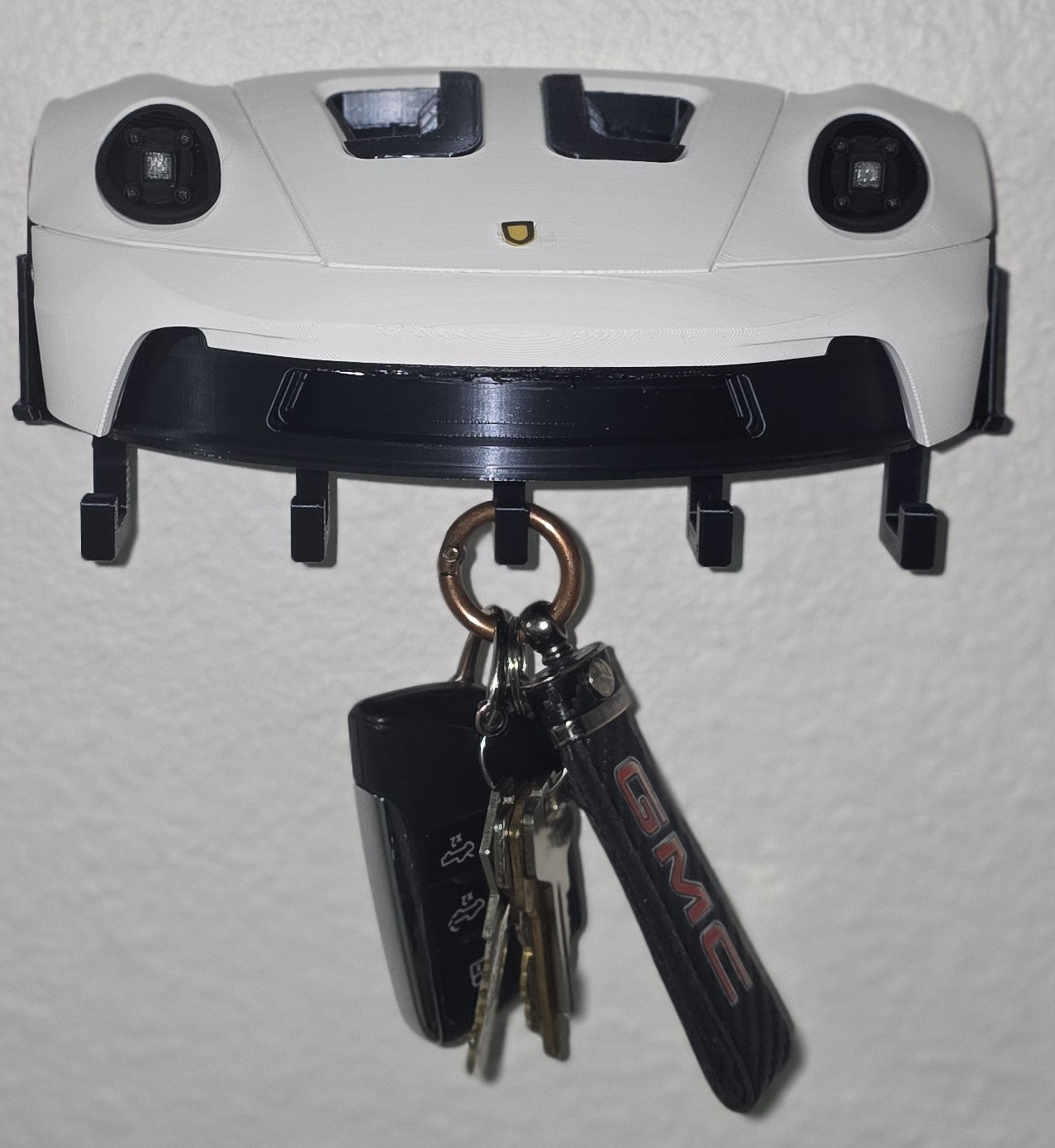 Porsche GT Street 3 Front-End Key Holder | Wall-Mounted Car Key Organizer | 3D Printed Automotive Decor with 5 Hooks