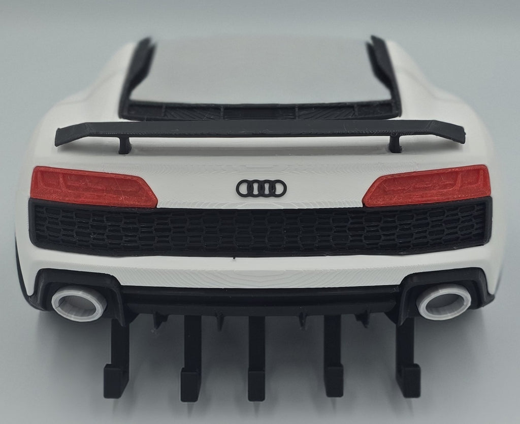 Audi R8 GT Rear-End Key Holder | Wall-Mounted Car Key Organizer | 3D Printed Automotive Decor with 5 Hooks