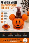 Pumpkin Mouse Soap Dispenser Holder – Halloween Bathroom Decor
