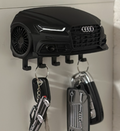 German Luxury Sedan Key Holder – 3D Printed Wall Mount with 5 Hooks and LED Headlights