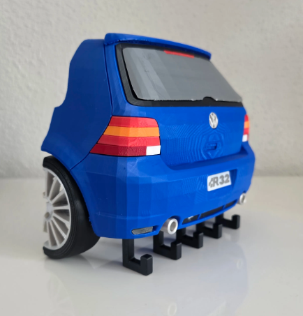 Volkswagen Golf R32 Rear Wall Key Holder – 5 Hook Key Rack – Garage & Entryway Organizer
