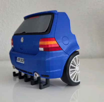 Volkswagen Golf R32 Rear Wall Key Holder – 5 Hook Key Rack – Garage & Entryway Organizer