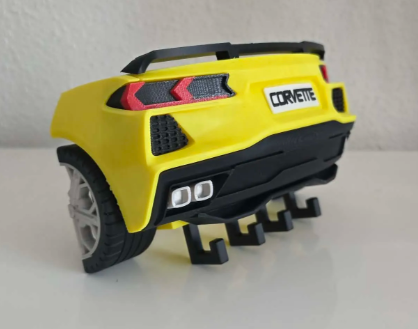 Chevrolet Corvette C8 Rear Wall Key Holder – Mid-Engine Sports Car Key Rack for Home, Garage & Corvette Enthusiasts