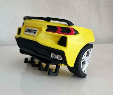 Chevrolet Corvette C8 Rear Wall Key Holder – Mid-Engine Sports Car Key Rack for Home, Garage & Corvette Enthusiasts