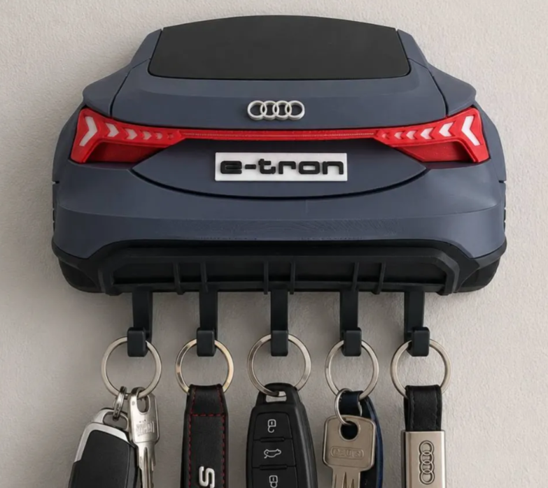 Audi e-tron GT Rear Wall Key Holder – Electric Performance Car Key Rack for Home, Garage & Audi Enthusiasts