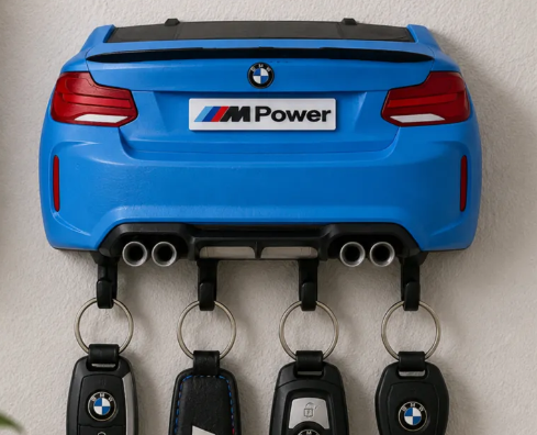 BMW M Power Wall-Mounted Key Holder – Performance Car Key Rack for Home, Garage, Office & BMW Enthusiasts