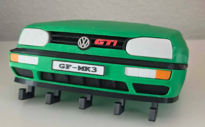 VW Golf GTI MK3 Front-End Wall Key Holder – Classic Hot Hatch Key Rack for Home, Garage & Volkswagen Enthusiasts