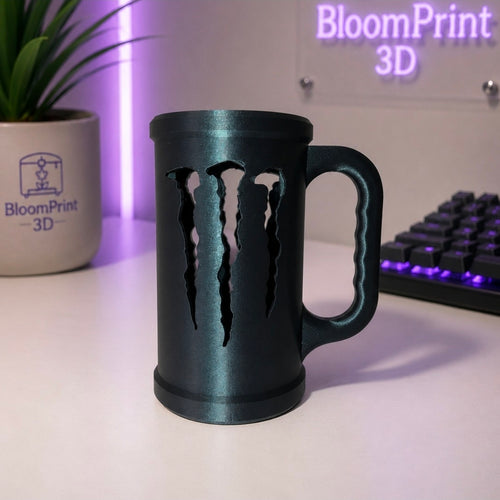 3D Printed Monster Energy Can Holder - Mug Style Drink Sleeve for 16oz Cans | Gamer Desk Accessory | Unique Gift