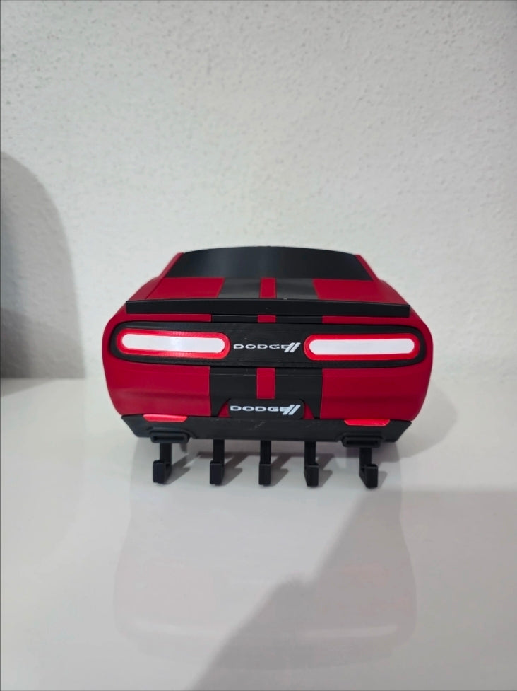 Dodge Challenger Rear Wall Key Holder – American Muscle Car Key Rack for Home, Garage & Mopar Enthusiasts