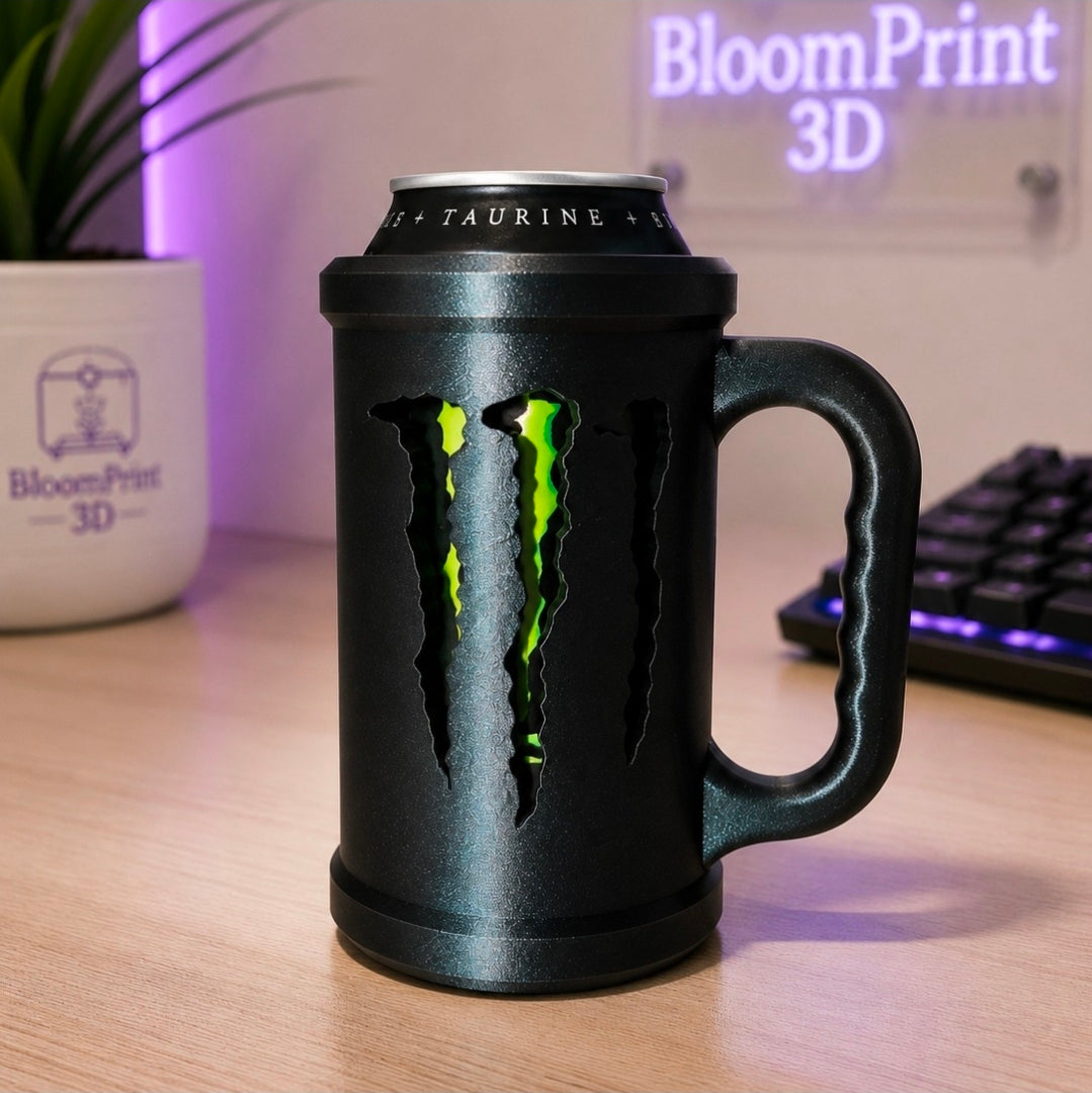 Monster-Inspired Can Holder Mug with Handle – Premium Beverage Can Sleeve