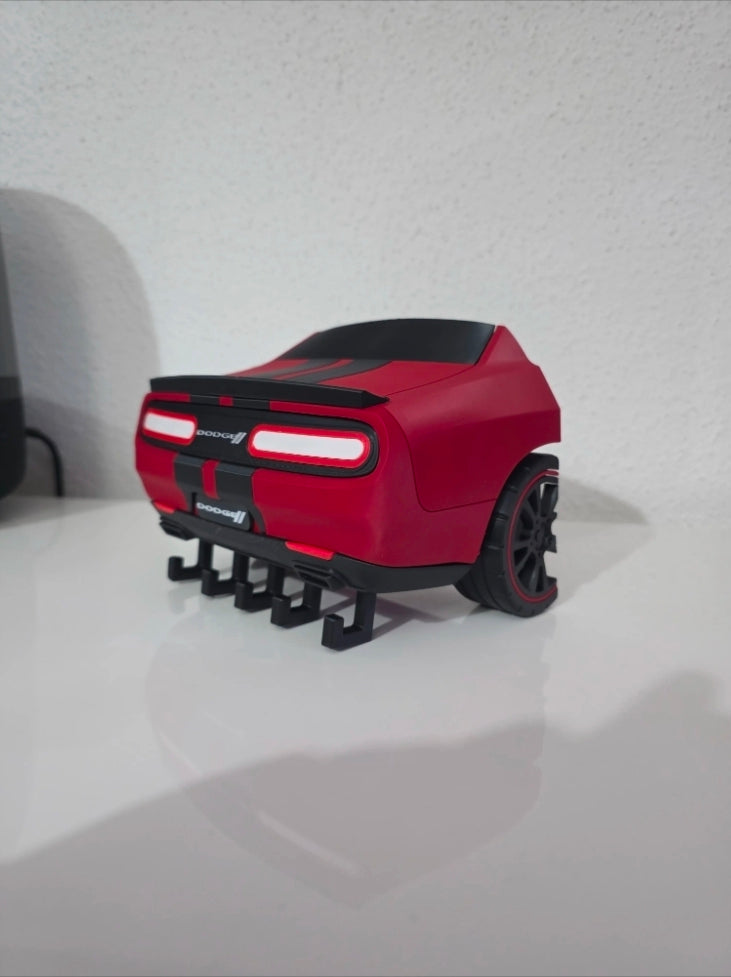 Dodge Challenger Rear Wall Key Holder – American Muscle Car Key Rack for Home, Garage & Mopar Enthusiasts